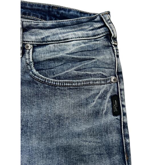 Silver Allan Slim Fit Straight Leg Jeans Mens 36 x 32 Blue Medium Wash Denim Y2K - Picture 14 of 16